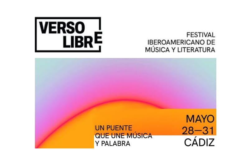 Cartel del festival iberoamericano de música y literatura Verso Libre, celebrado del 28 al 31 de mayo en Cádiz.